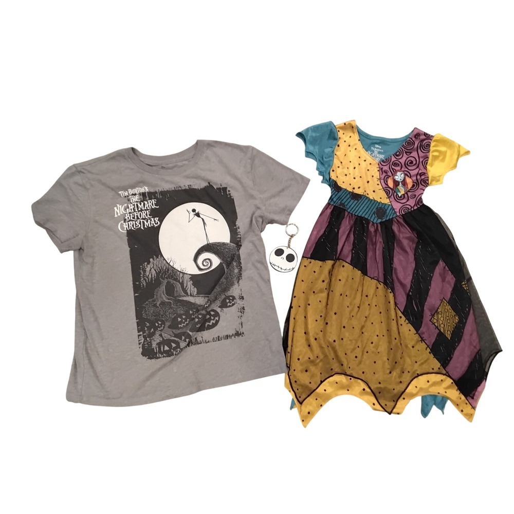 Disney‎ Nightmare Before Christmas Jack Skellington Shirt Sally Dress Lot